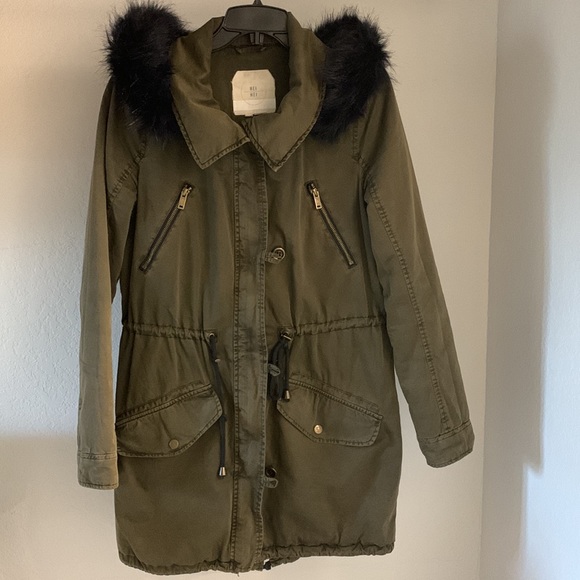 Anthropologie HEI HEI Richmond Hood Removable Faux Fur Anorak Jacket - Picture 2 of 8